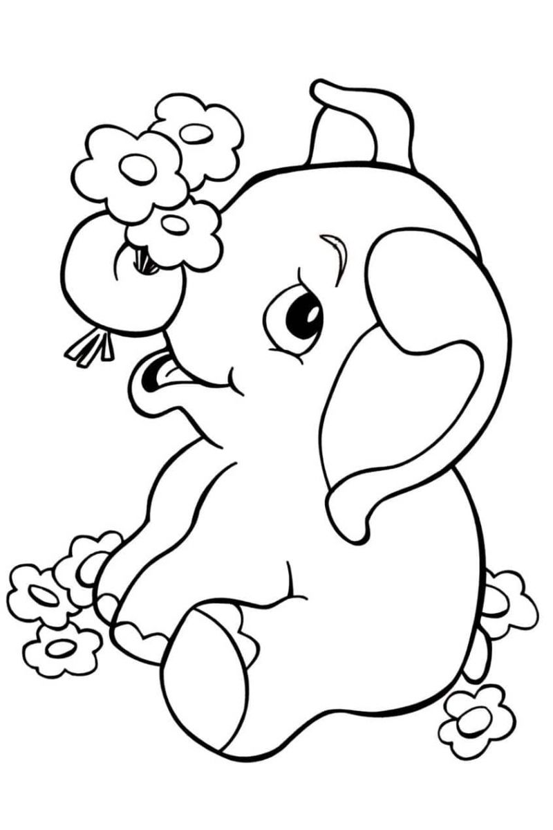 hình hình họa chú voi siêu dễ thương giành riêng cho bé